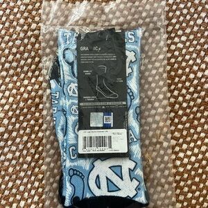 UNC Tar Heels Graphic Crew Socks - Blue and Black
